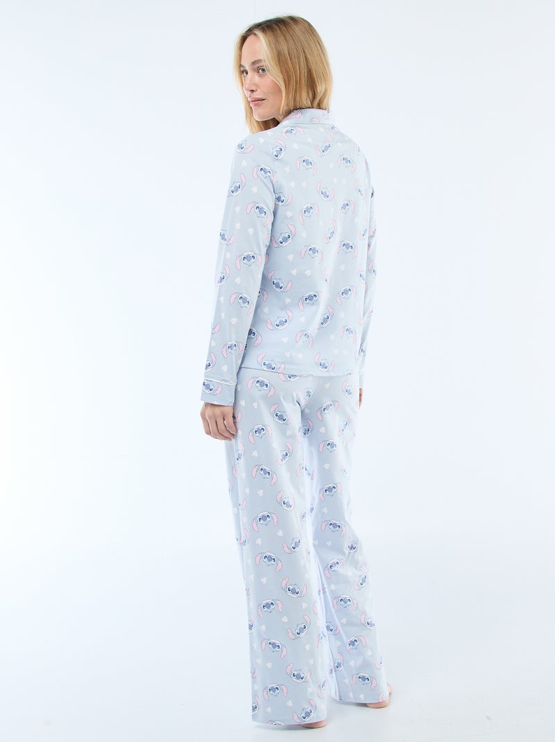 Stitch Print 2-Piece Pajama Set Blue - Kiabi