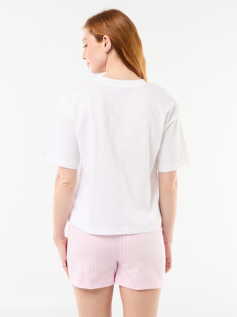 "Stitch" Print Short Pajamas - 2 Pieces White - Kiabi