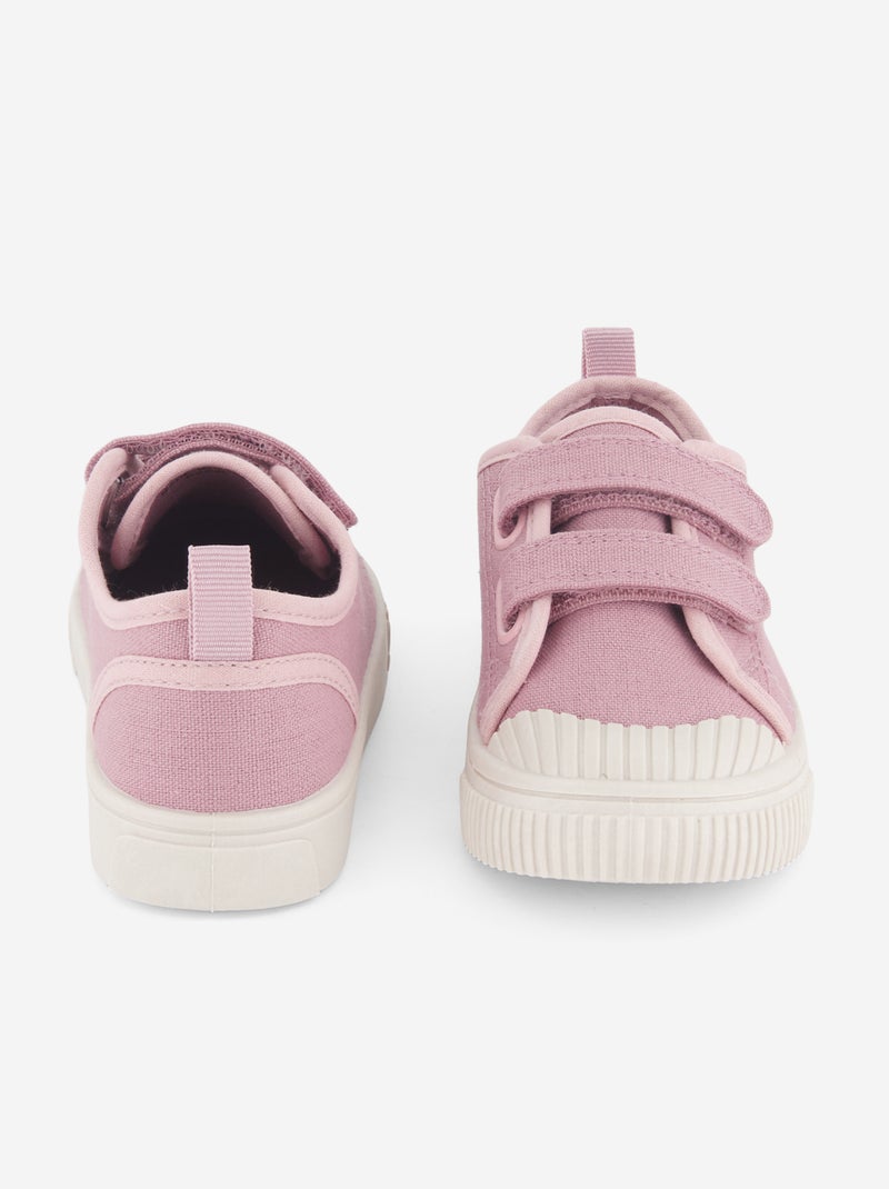 Stoff-Sneakers mit Schachbrettmuster Rosa - Kiabi