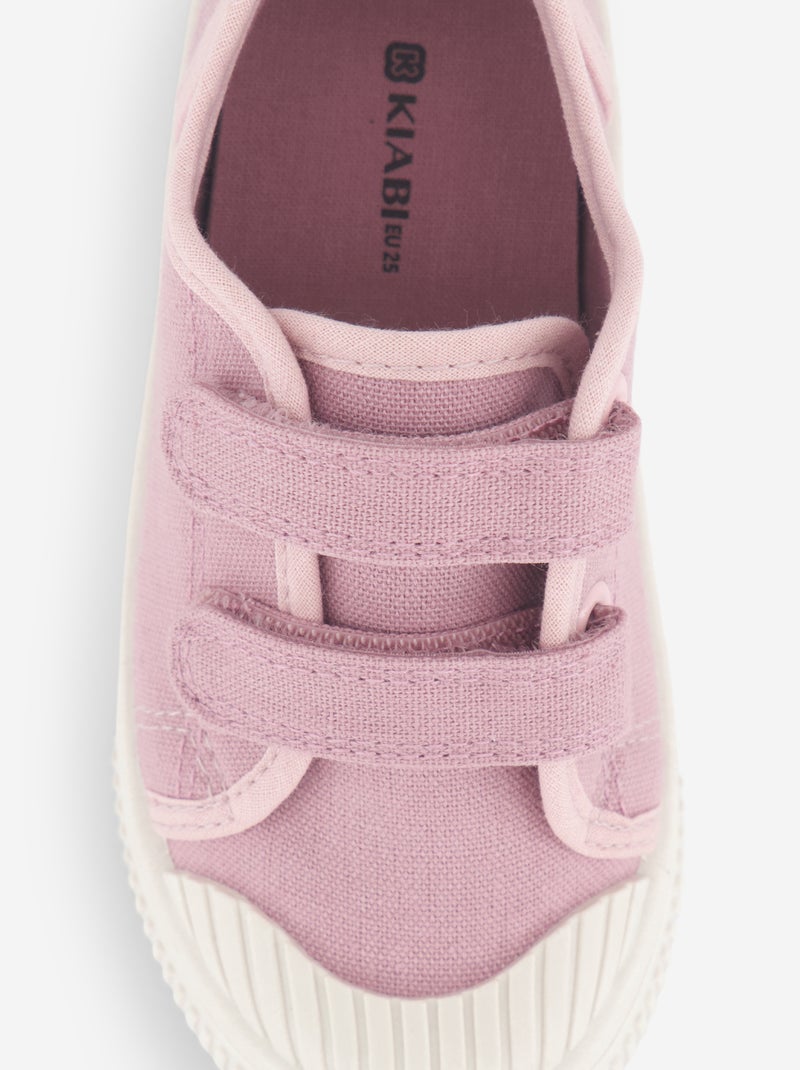 Stoff-Sneakers mit Schachbrettmuster Rosa - Kiabi