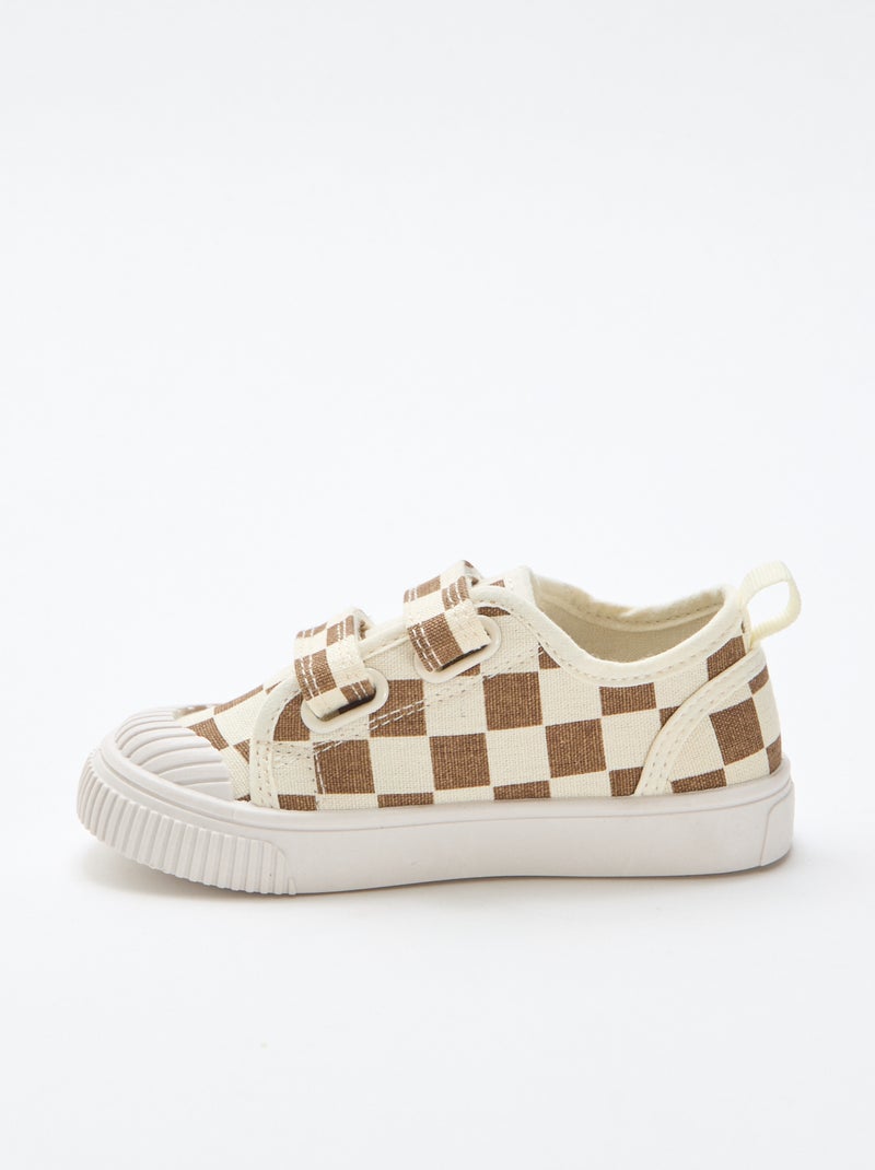 Stoff-Turnschuhe mit Klettverschluss Braun - Kiabi