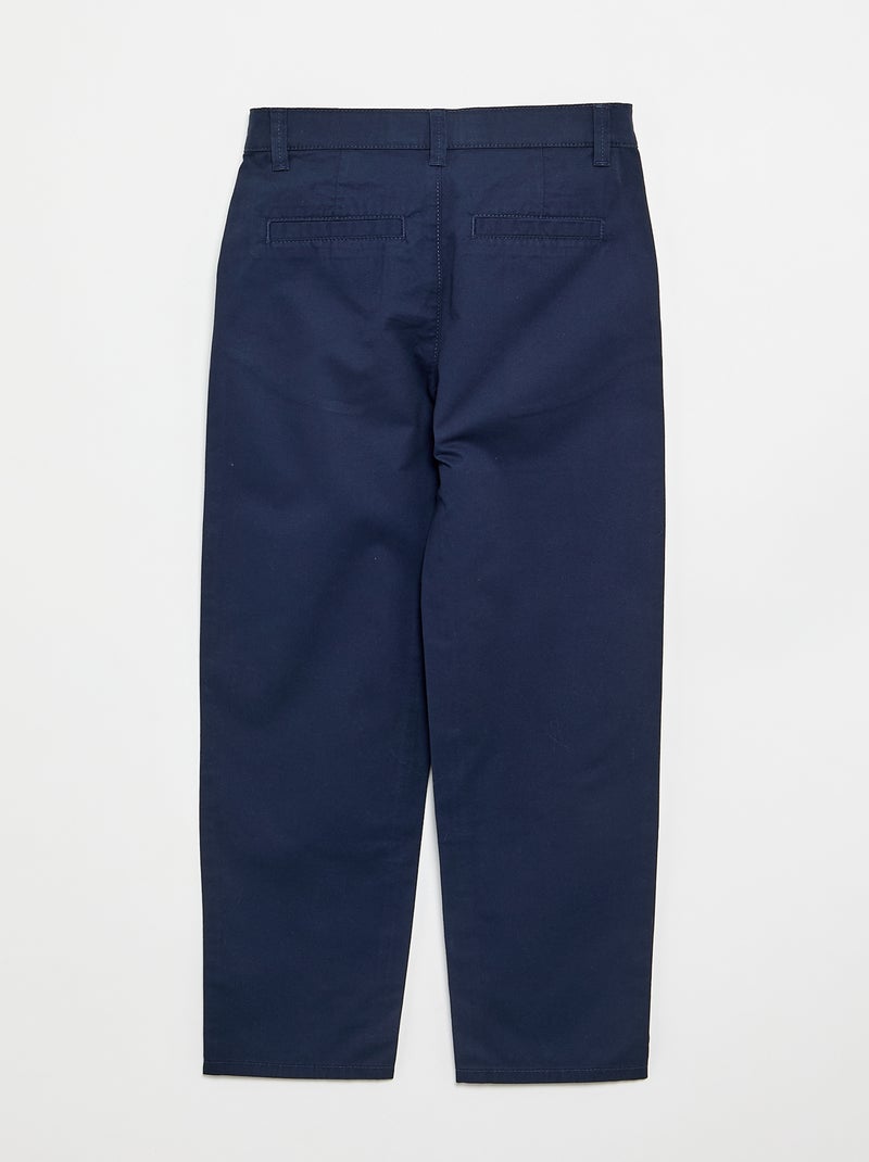 Straight cotton trousers Blue - Kiabi