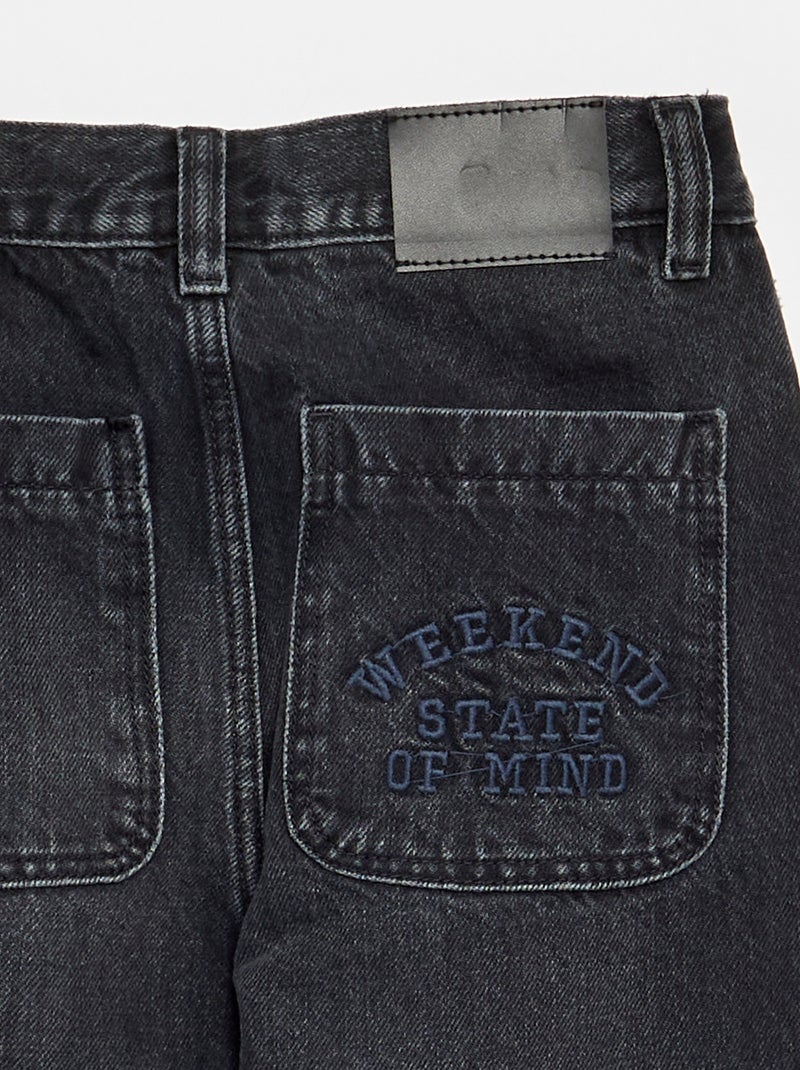Straight-Cut 5-Pocket Denim Black - Kiabi