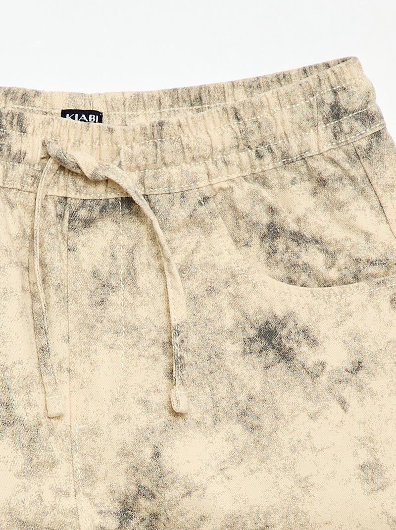 Straight-Cut Bermuda Shorts with Elasticated Waist Beige - Kiabi