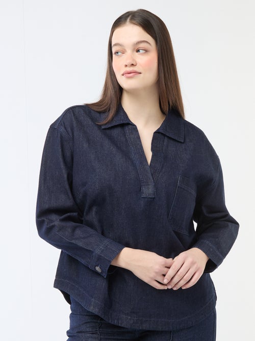 Straight-Cut Denim Blouse - Kiabi