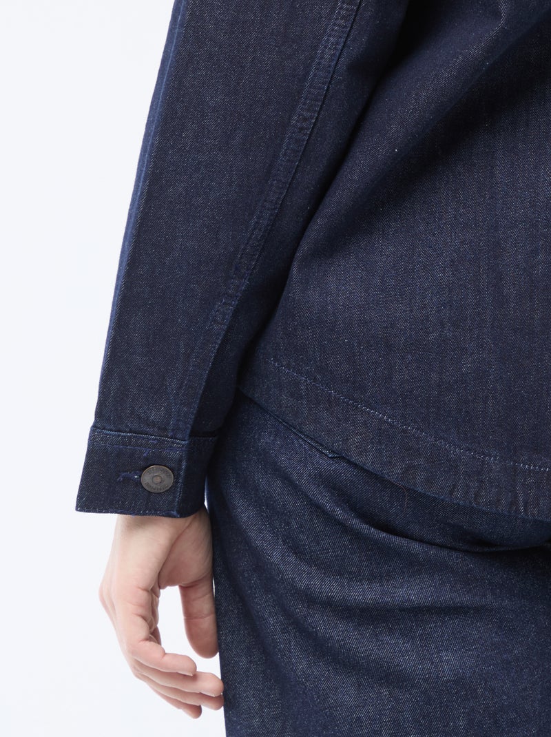 Straight-Cut Denim Blouse Blue - Kiabi