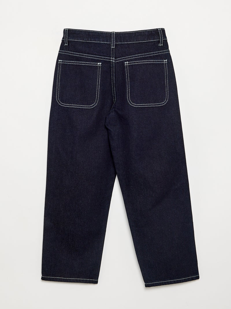 Straight-cut denim trousers Blue - Kiabi
