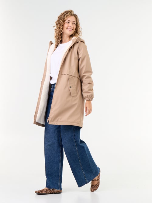 Straight-cut faux fur lined parka - Kiabi