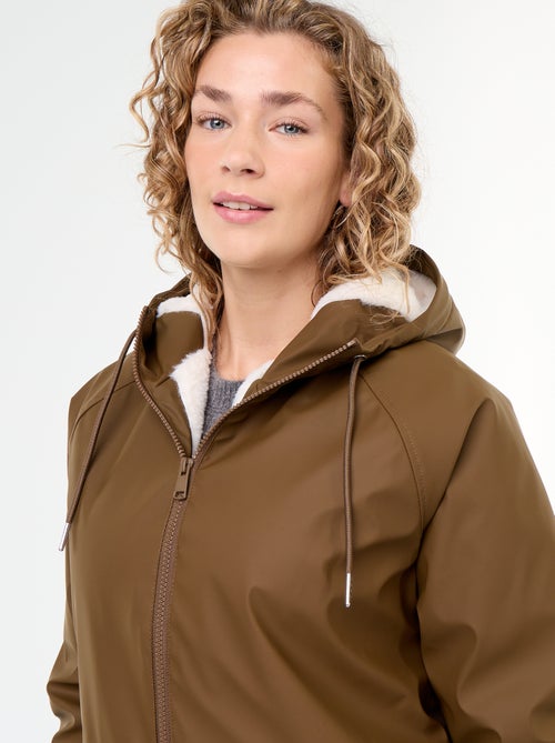 Straight-cut faux fur lined parka - Kiabi Straight-cut faux fur lined parka - Kiabi