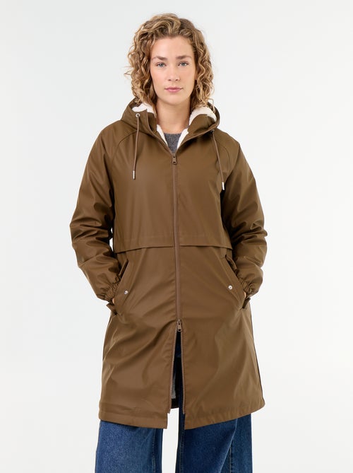 Straight-cut faux fur lined parka - Kiabi Straight-cut faux fur lined parka - Kiabi