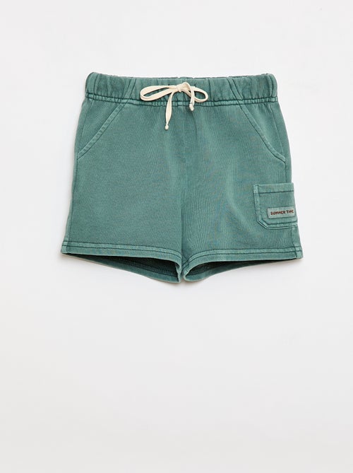 Straight-Cut French Terry Shorts in Solid Cotton - Kiabi