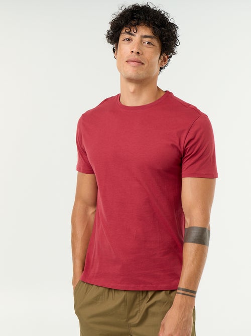 Straight-Cut Plain Jersey T-shirt - Kiabi