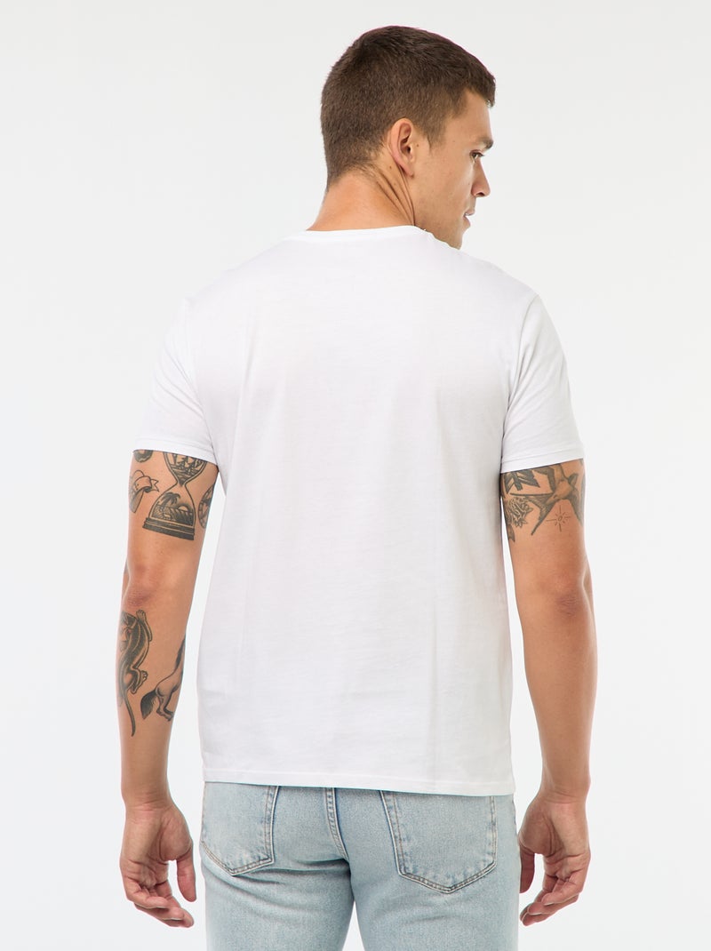 Straight-cut plain jersey T-shirt white - Kiabi