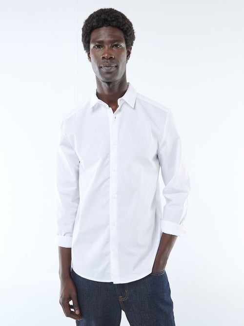 Straight-Cut White Shirt - Kiabi Straight-Cut White Shirt - Kiabi