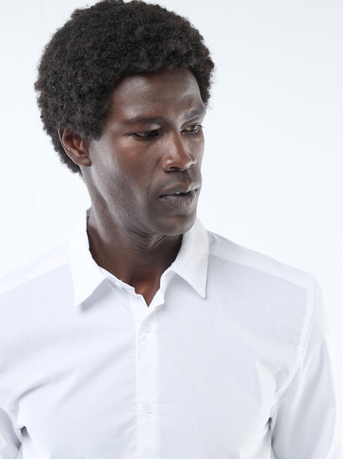 Straight-Cut White Shirt - Kiabi Straight-Cut White Shirt - Kiabi
