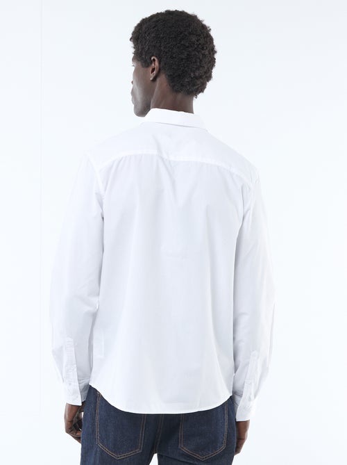 Straight-Cut White Shirt - Kiabi Straight-Cut White Shirt - Kiabi