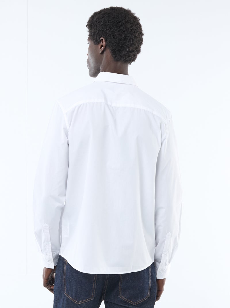 Straight-Cut White Shirt White - Kiabi