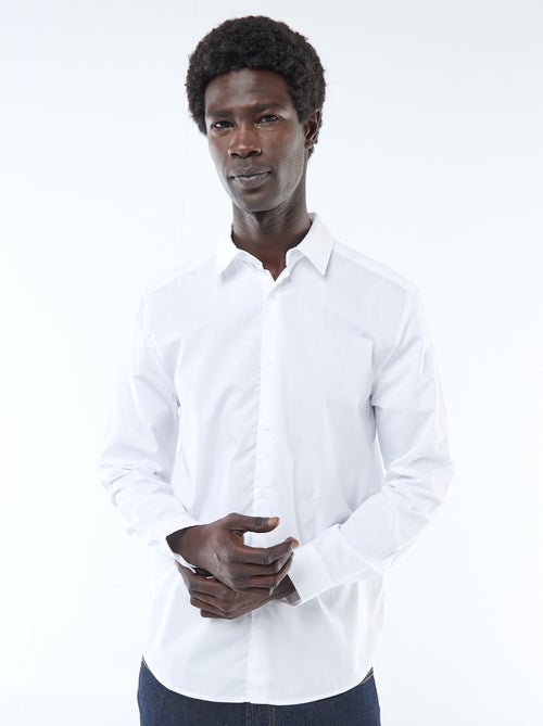 Straight-Cut White Shirt - Kiabi Straight-Cut White Shirt - Kiabi