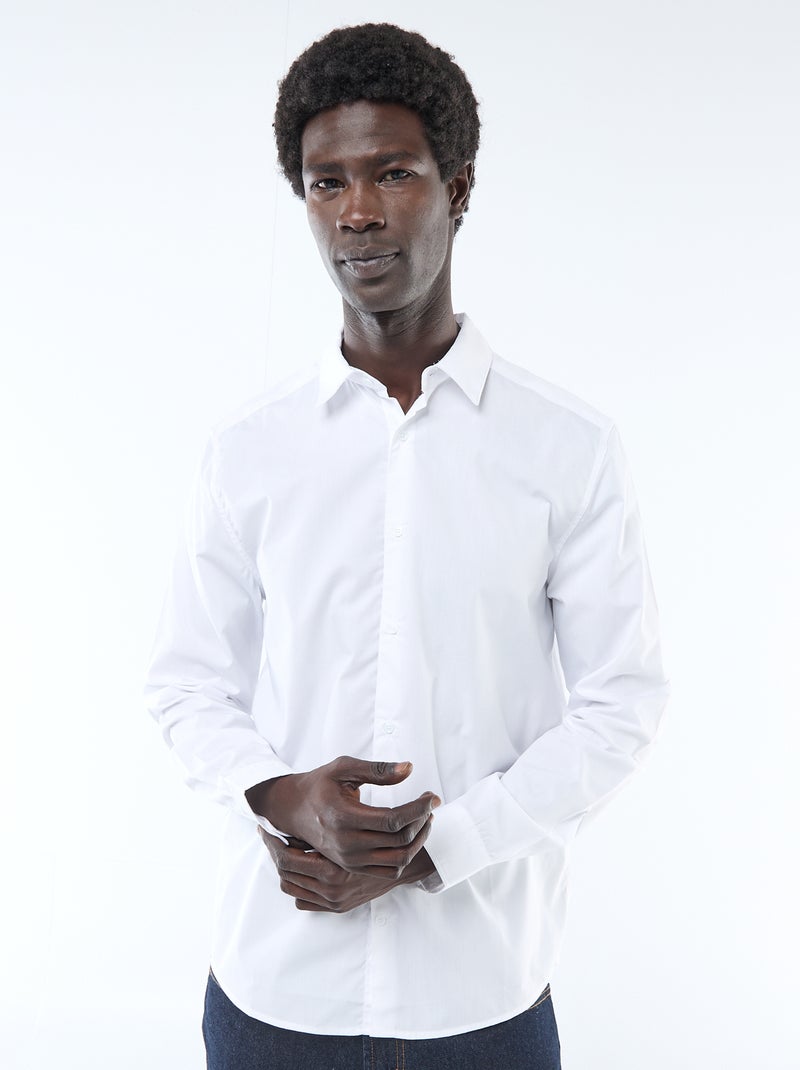 Straight-Cut White Shirt White - Kiabi