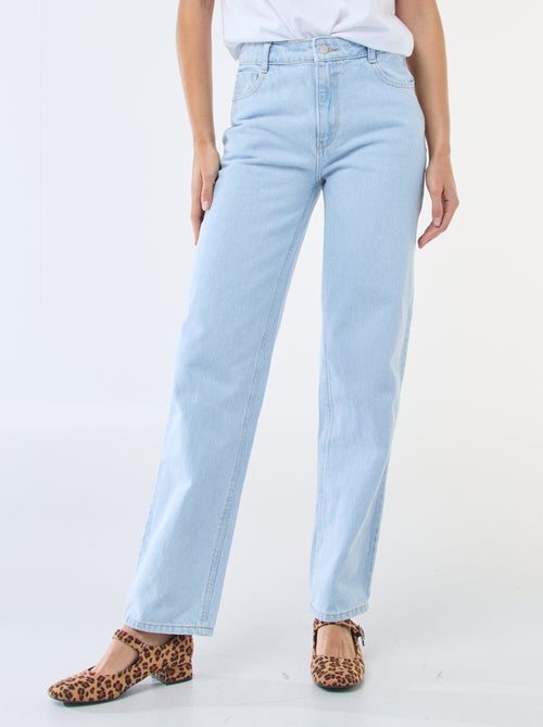 Straight-Fit Denim-Jeans aus Baumwolle - Kiabi Straight-Fit Denim-Jeans aus Baumwolle - Kiabi
