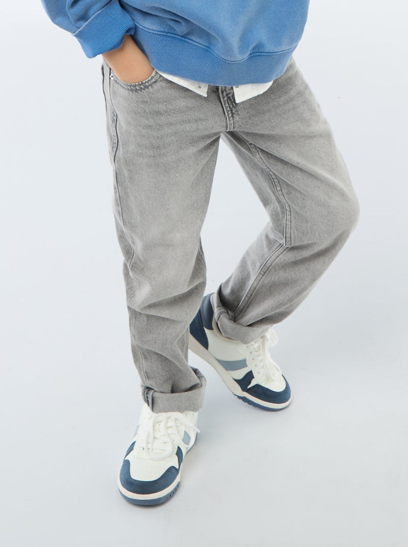 Straight-Fit Jeans mit 5 Taschen Grau - Kiabi