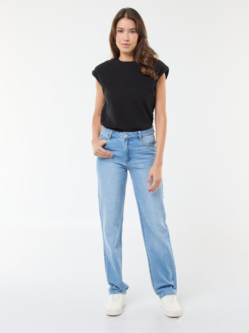 Straight / high-waisted straight-leg jeans - L32 - Kiabi