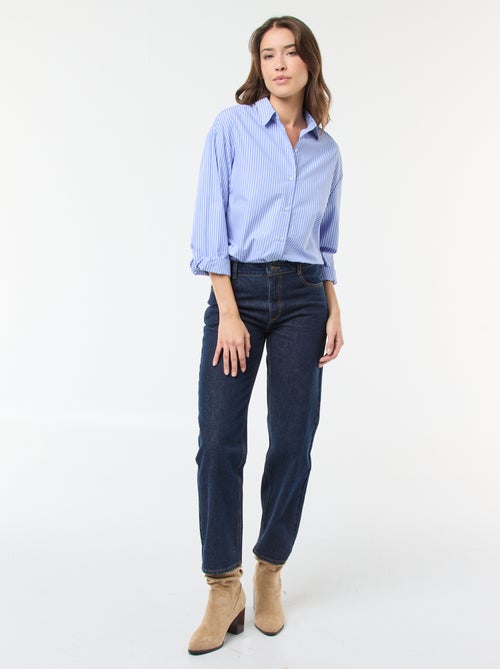 Straight / high-waisted straight-leg jeans - L32 - Kiabi