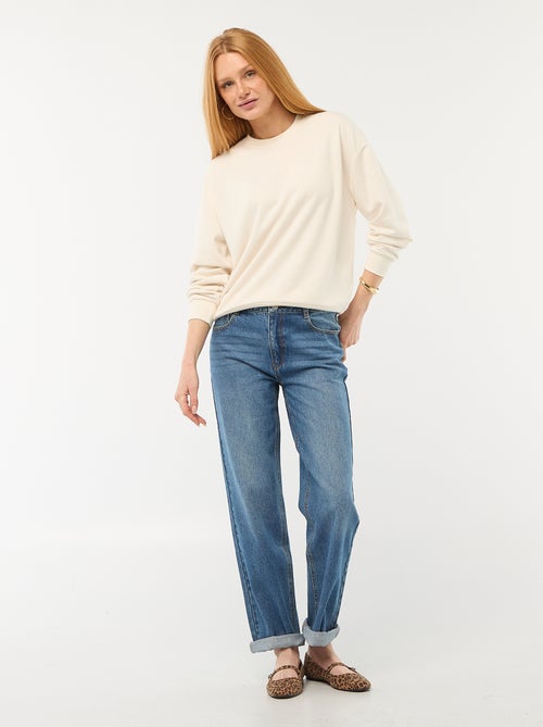 Straight / high-waisted straight-leg jeans - L32 - Kiabi