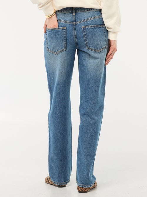 Straight / high-waisted straight-leg jeans - L32 - Kiabi