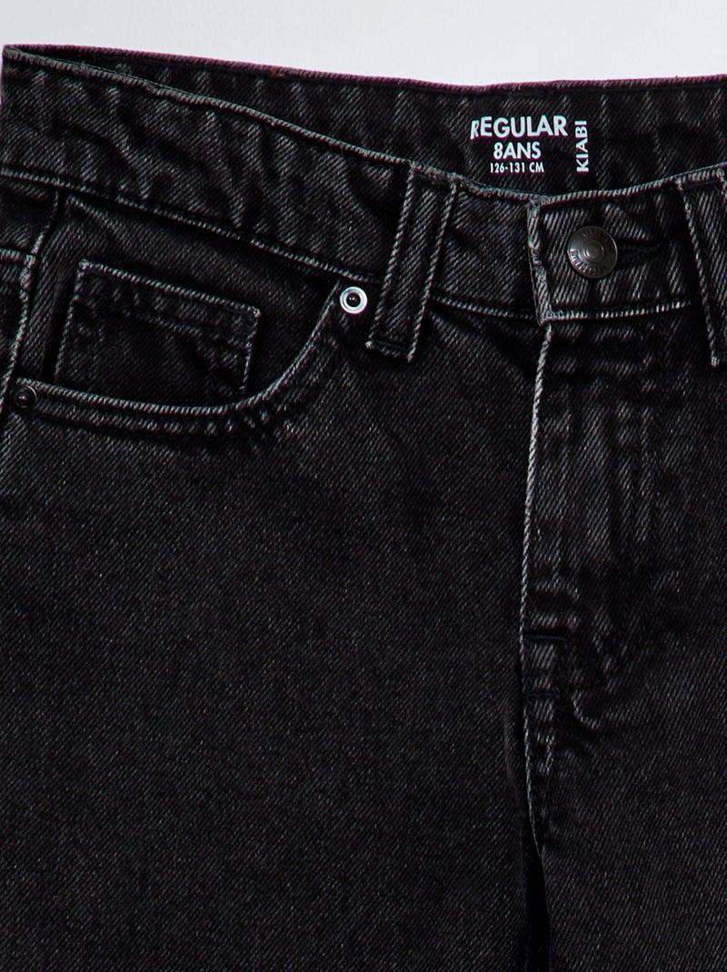 Straight Jeans mit 5 Taschen Vintage Grau - Kiabi