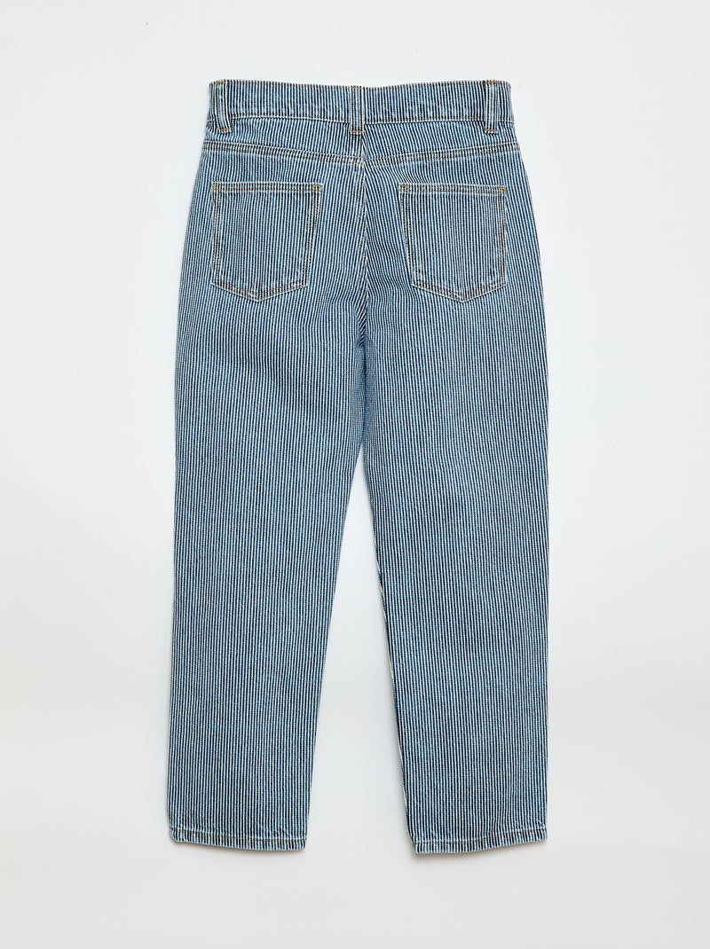 Straight-Leg Denim Pants with Pattern Blue - Kiabi