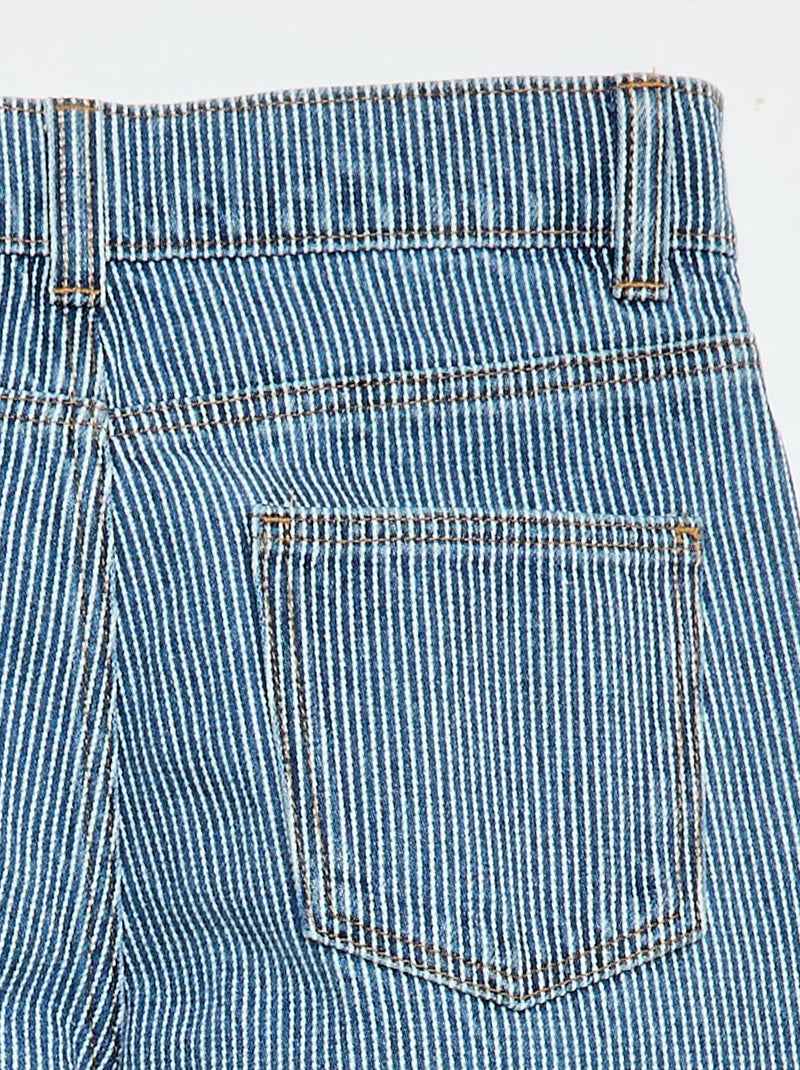 Straight-Leg Denim Pants with Pattern Blue - Kiabi