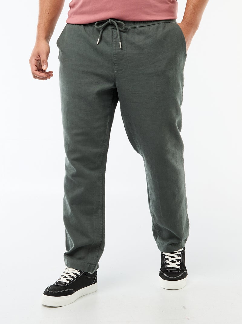 Straight Leg Jogpant Style Trousers Green - Kiabi