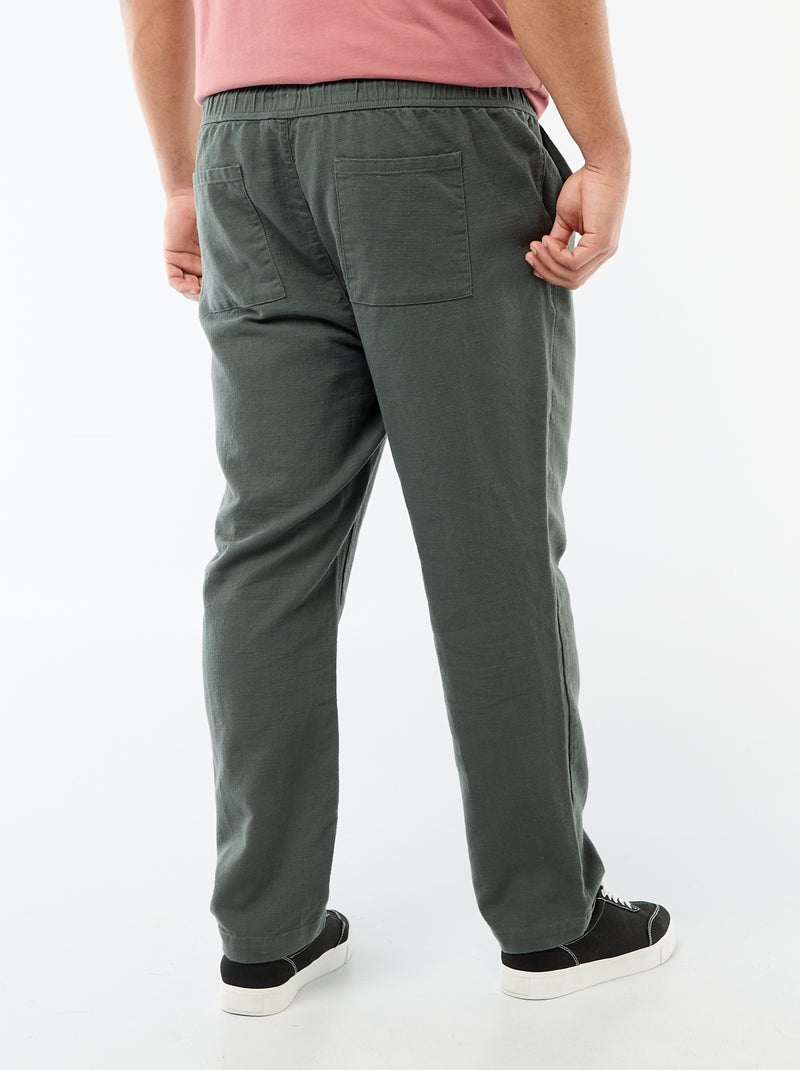 Straight Leg Jogpant Style Trousers Green - Kiabi