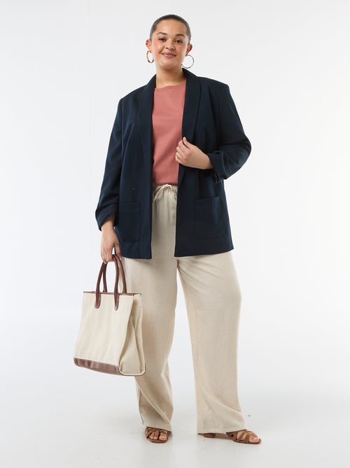 Straight-Leg Linen-Blend Trousers - Kiabi