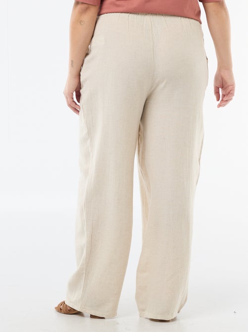 Straight-Leg Linen-Blend Trousers - Kiabi