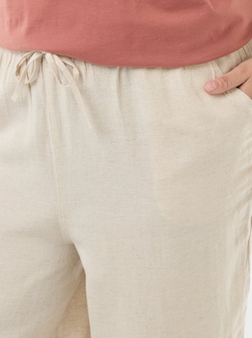 Straight-Leg Linen-Blend Trousers - Kiabi