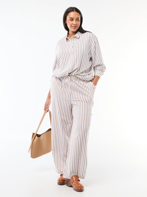 Straight-Leg Linen-Blend Trousers - Kiabi