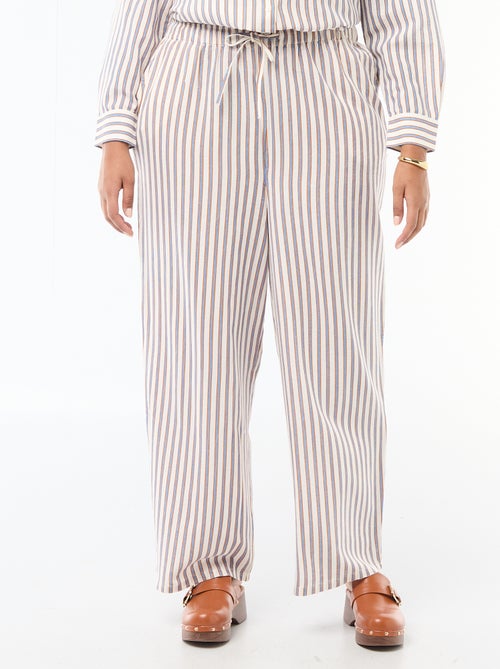 Straight-Leg Linen-Blend Trousers - Kiabi