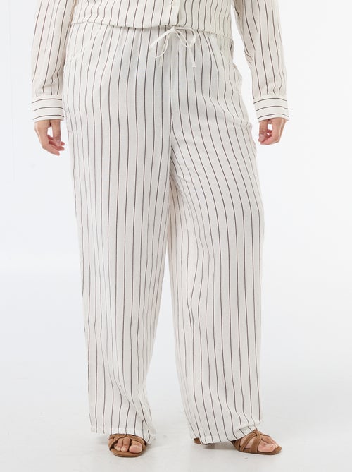 Straight-Leg Linen-Blend Trousers - Kiabi