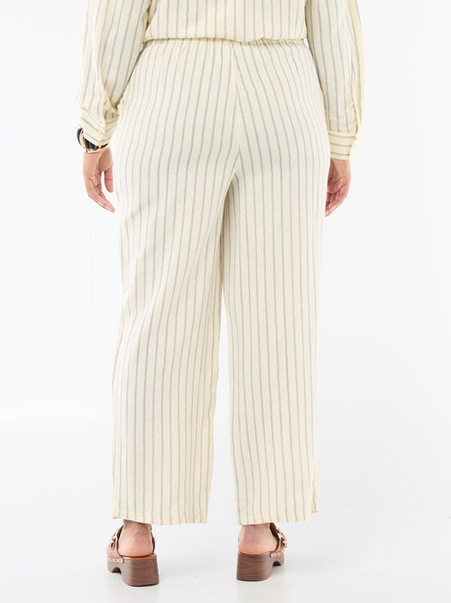 Straight-Leg Linen-Blend Trousers - Kiabi