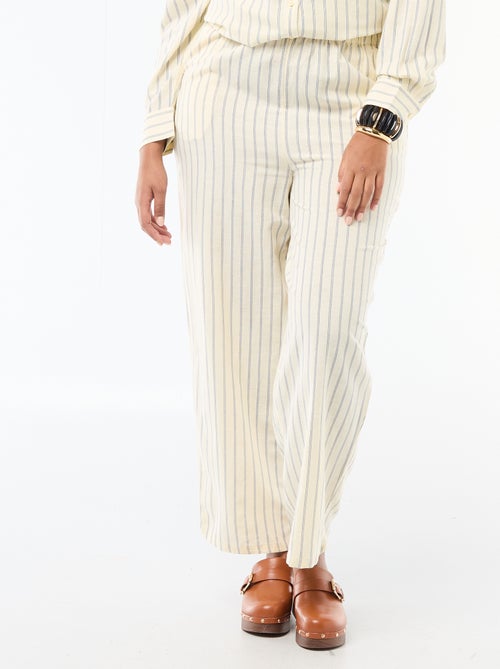 Straight-Leg Linen-Blend Trousers - Kiabi