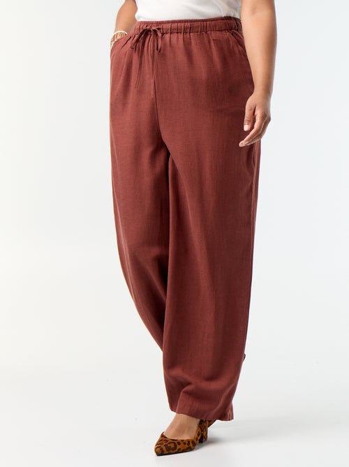 Straight-leg trousers in linen blend - Kiabi