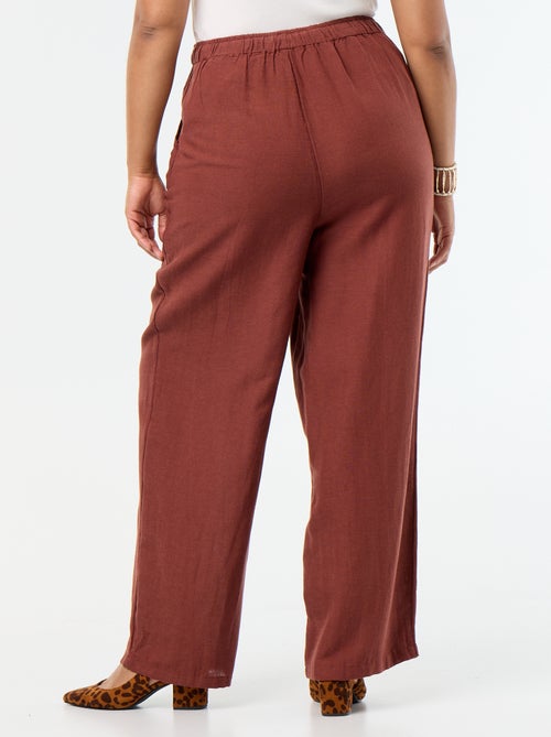 Straight-leg trousers in linen blend - Kiabi