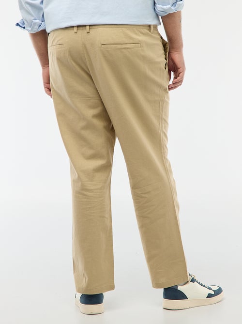 Straight linen blend trousers - Kiabi