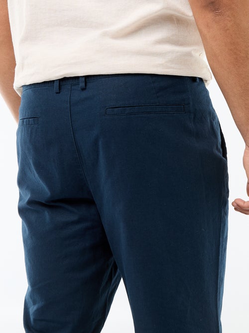 Straight linen blend trousers - Kiabi
