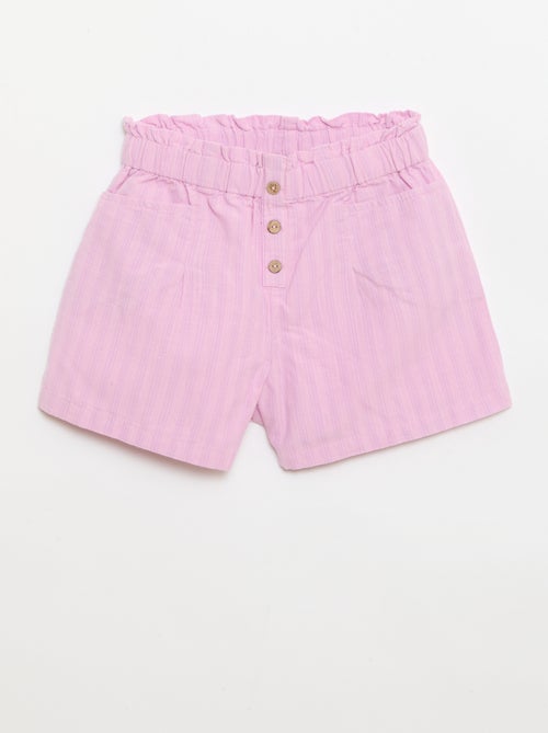 Straight seersucker shorts - Kiabi