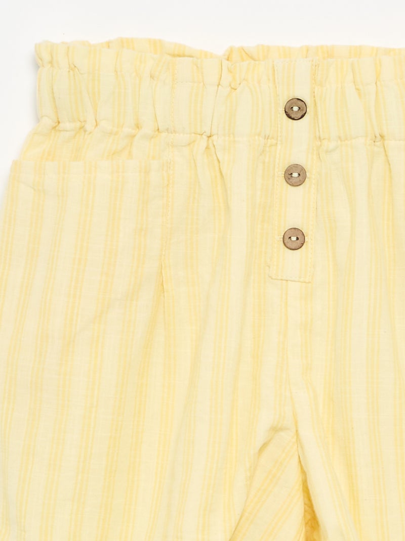 Straight seersucker shorts Yellow - Kiabi