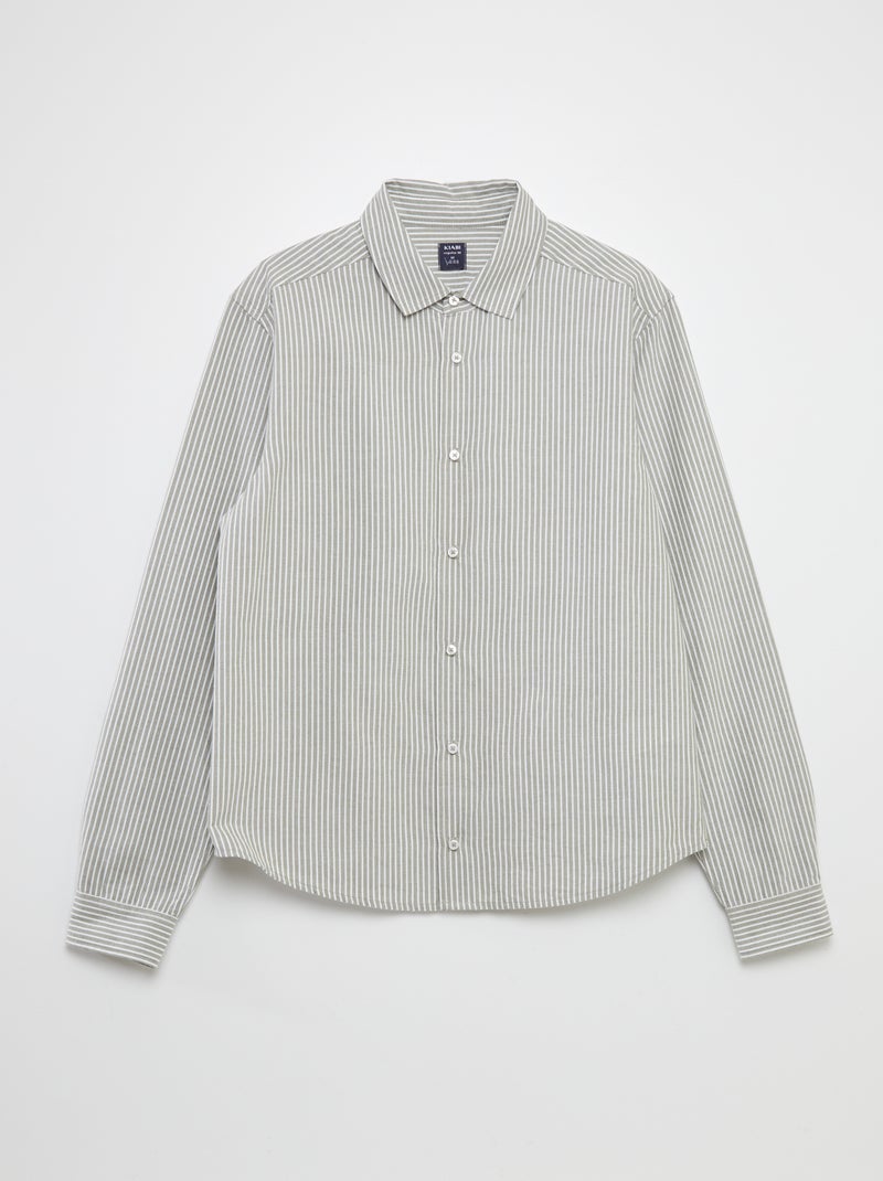 Straight Shirt - Easy-Wear Collection KHAKI - Kiabi
