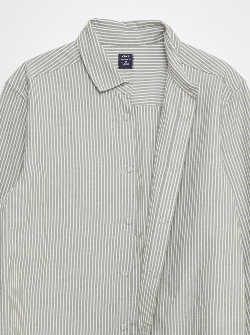 Straight Shirt - Easy-Wear Collection KHAKI - Kiabi